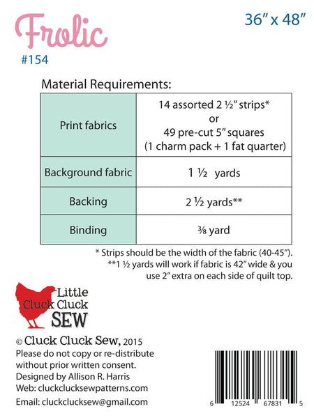 Frolic #154 Little, PDF Pattern