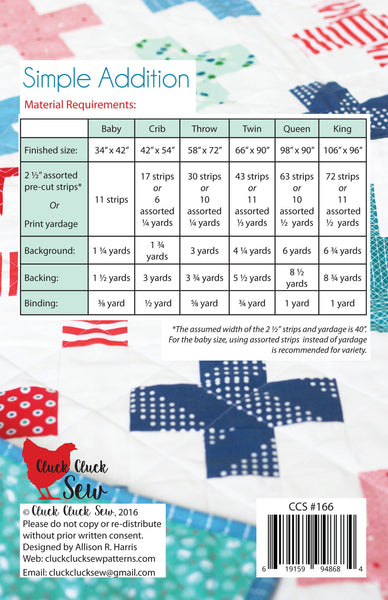 Simple Addition #166 PDF Pattern