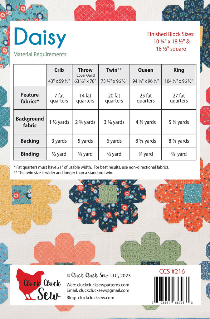 Daisy #216, PDF Pattern – Cluck Cluck Sew