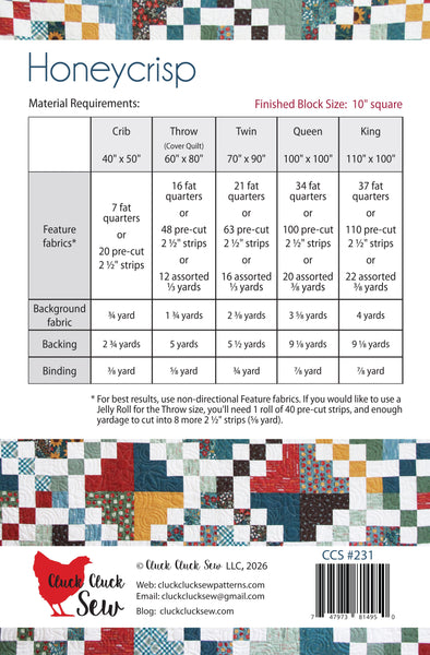 Honeycrisp #231, PDF Pattern