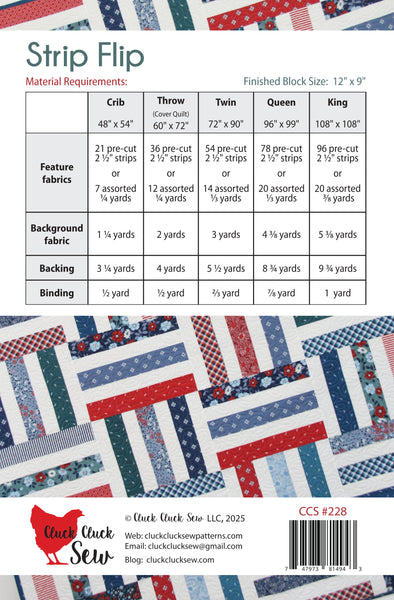 Flip Print Pattern Example Strip Flip #228, Paper Pattern – Cluck Cluck Sew