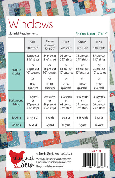 Windows #218, Paper Pattern – Cluck Cluck Sew