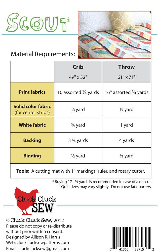 Pattern Scout Pdf Patterns Scout #133, PDF Pattern – Cluck Cluck Sew