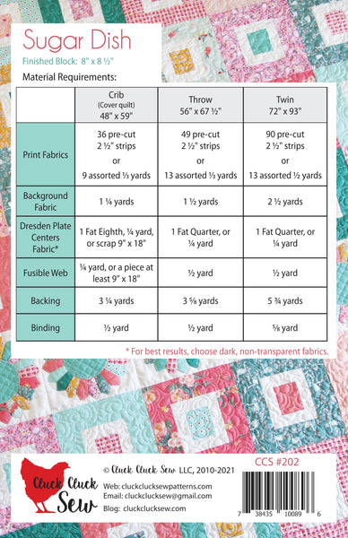 Simple Sugar Pattern Sugar Dish #202, Paper Pattern – Cluck Cluck Sew