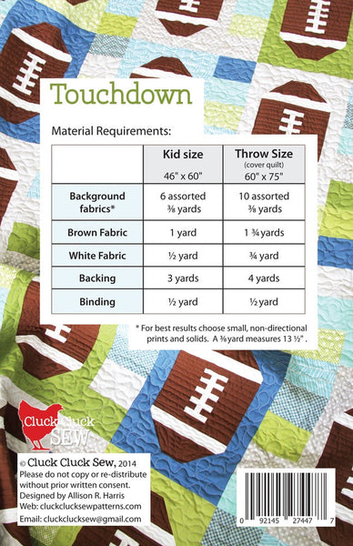 Touchdown #143, PDF Pattern